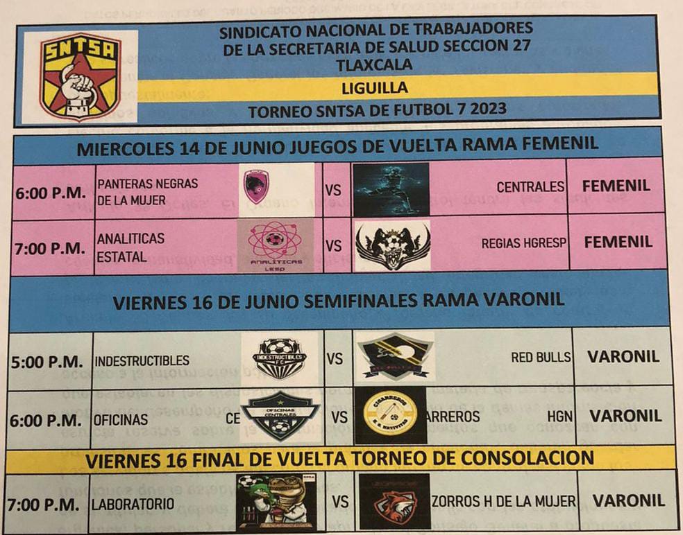 Alista SNTSA Liguilla del Torneo de Futbol 7